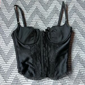 Vintage Lady Marlene bustier 34C black beautiful detail lace trimming